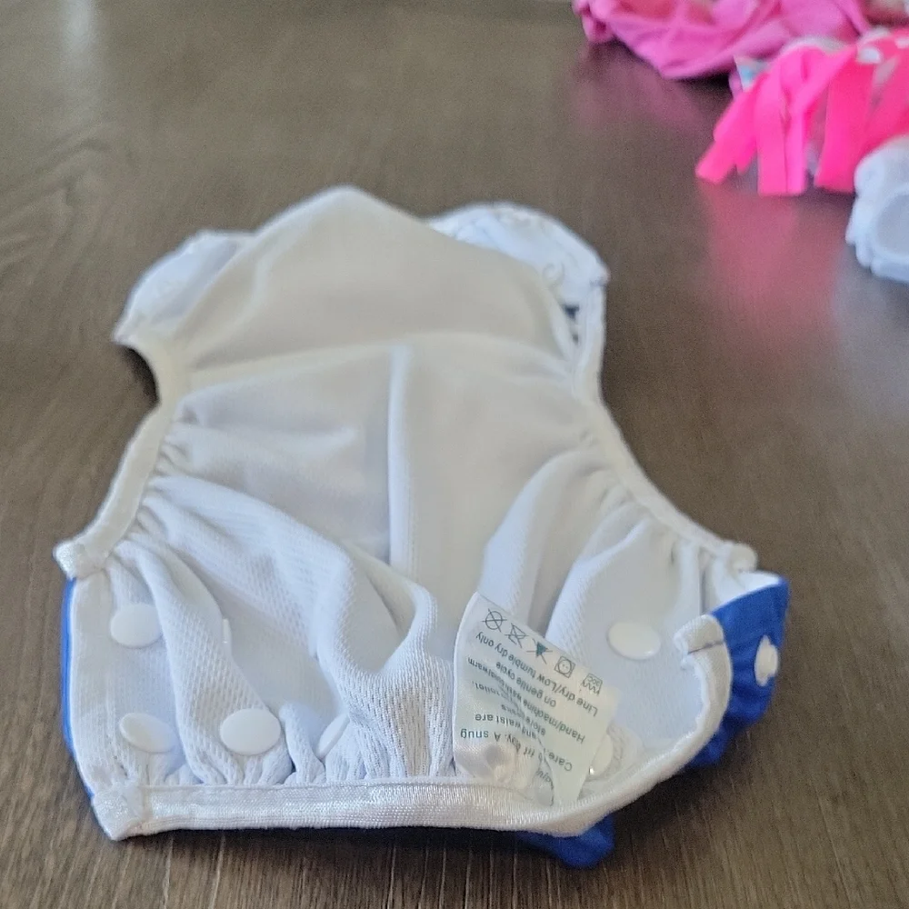Blue and White Polka Dot Diaper Cover with Soft Fabric (Set Of 2)